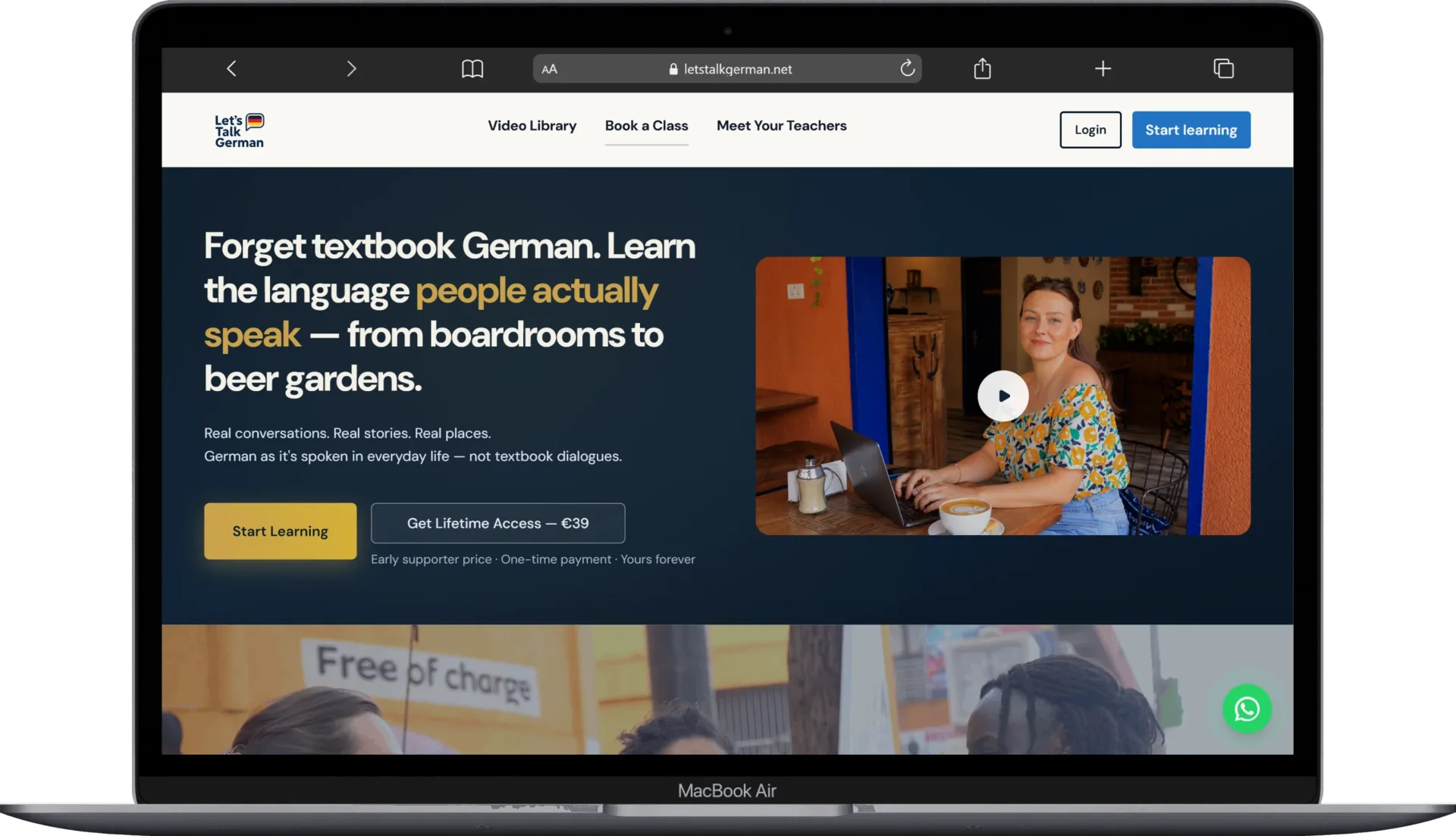 Let’s Talk German MERN video learning platform developed by Trophy Developers